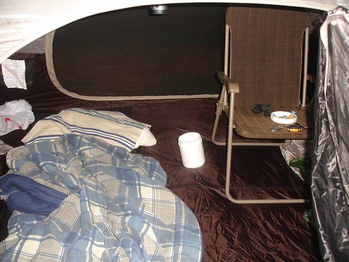 interior of tent
