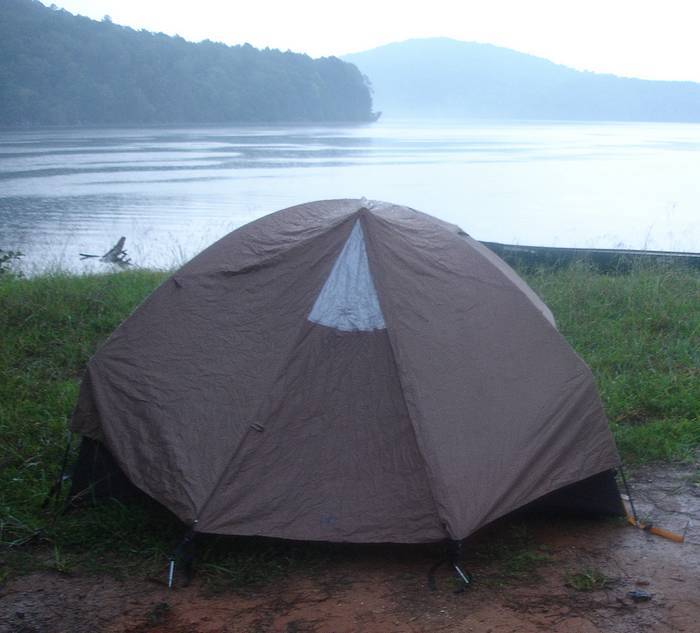 tent at daybreak