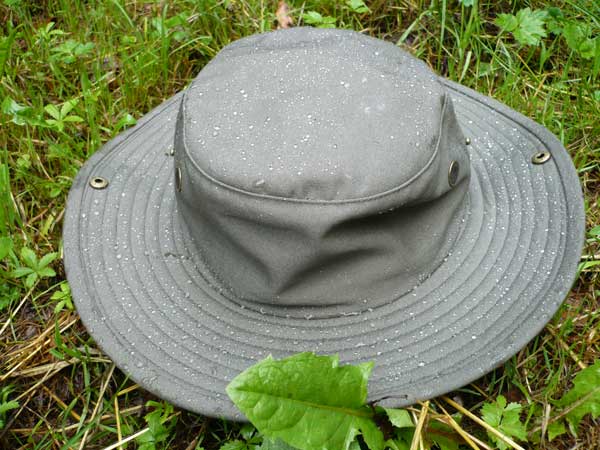 White Rock Outback Classic Hat in the rain
