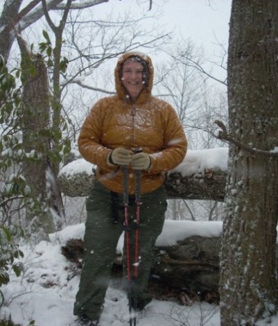 Thermawrap Parka on a snowy hike