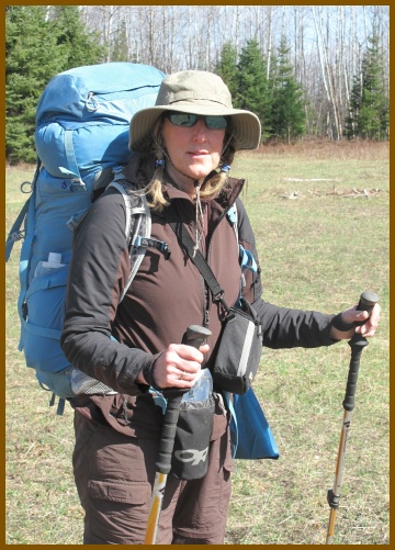 Tester breaking out into an elk field in the Pigeon River State Forest while wearing the hoody