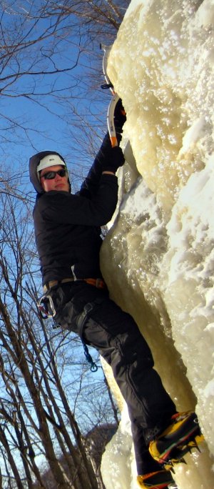 Ice climbing on Azure