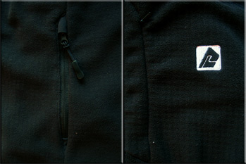 One of the front hand warmer pocket (left), and the well hidden Napoleon pocket (right)