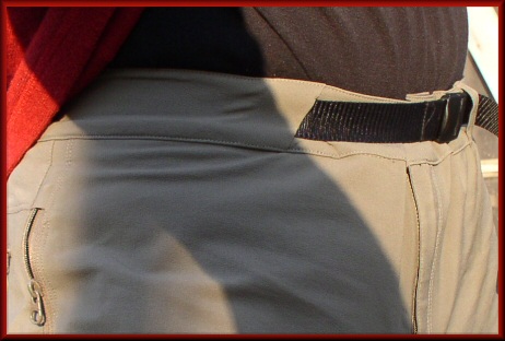 Westcomb Syncro Pant belt pulls on the fabric