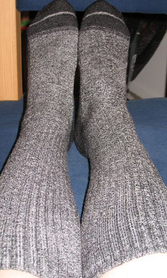 wearing the socks