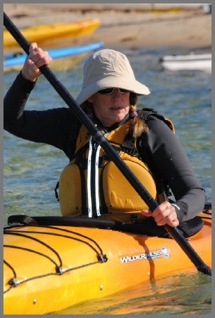 Wearing the Costa Tag 580P while sea kayaking
