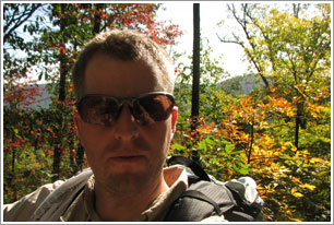 Self portrait while hiking in the George Washington National Forest.