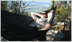 Relaxing in my hammock with the Julbo Trail Sunglasses.