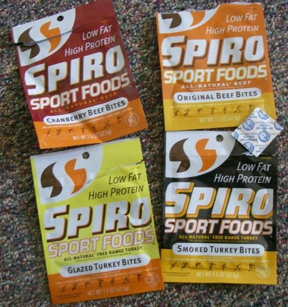 Wrappers from my consumed Spiro Jerky Bites with the anti-moisture packet