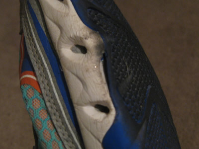 Small tear in blue sole