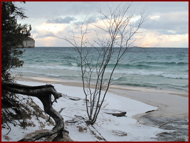 Morning greets me at Pictured Rocks National Lakeshore