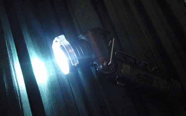 Fenix MC11 LED Light with diffuser attachment