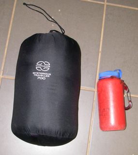 Mysterious Traveller packed up compared to a Nalgene