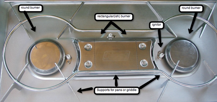 stove top with view of burners