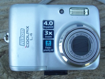 Front view of camera with slim adapter attached