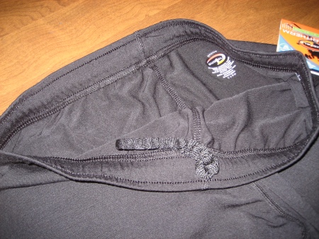 Closeup of waistband and seams
