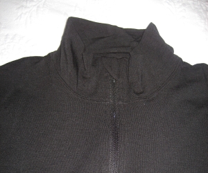Closeup of zipper and collar