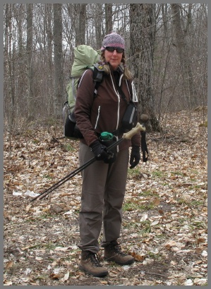 Tester wearing the BackStop Gloves during backpacking trip
