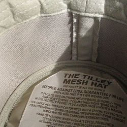 Tilley hat mesh, inside