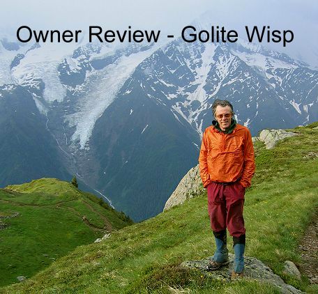 GoLite Wisp Wind Shirt in front of Mont Blanc, France