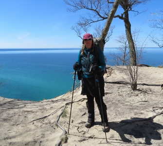 Tester backpacking at Pictured Rocks National Lakeshore