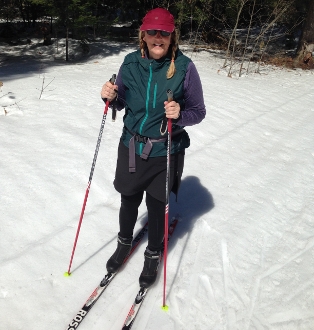 Author cross country skiing on the Noquemanon Trail