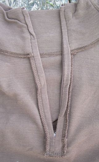 Inside zipper detail