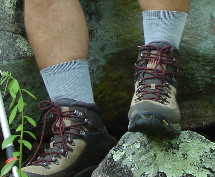 bamboo socks on a hike