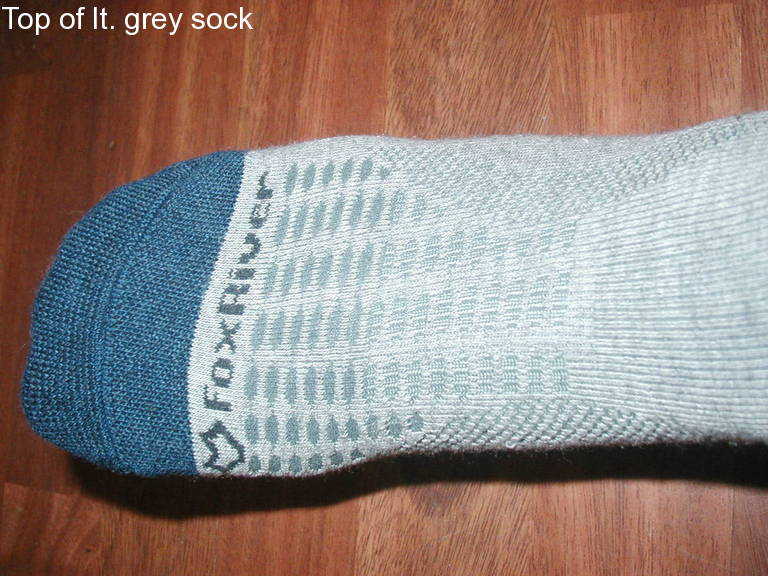 top of lt. grey sock