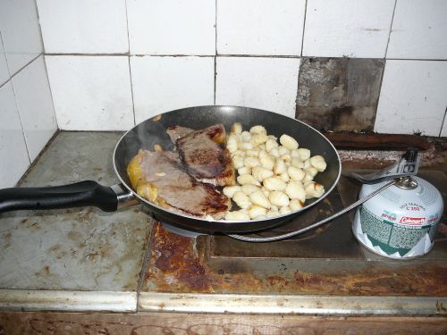 using the frypan