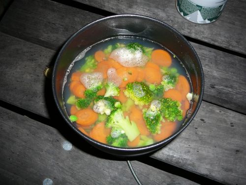 boiling the vegetables