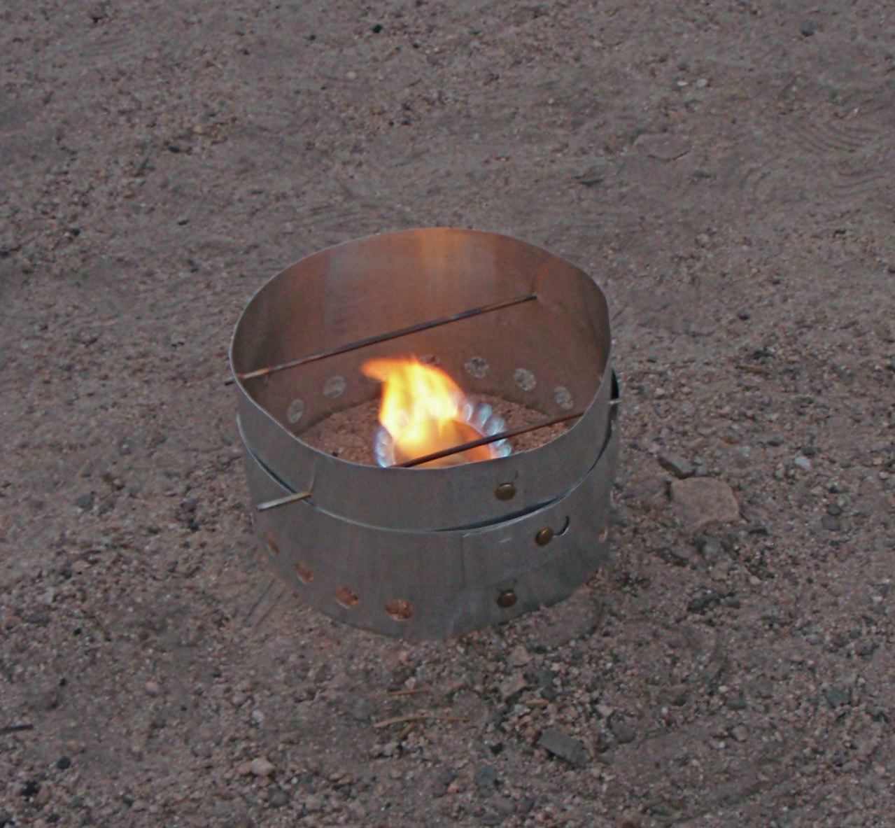 Open stove with flame