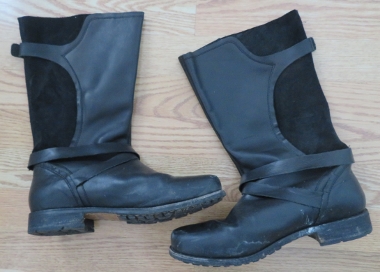 Salt stains on casual leather boots