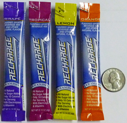 Individual tubes of drink mix