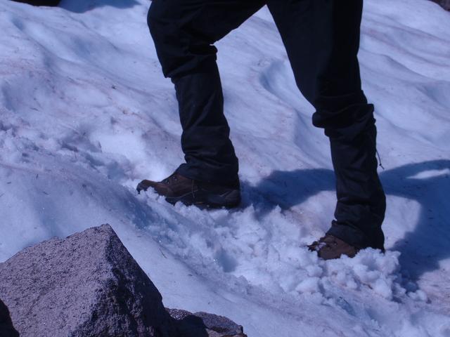 Walking on the snow at Yocum Ridge