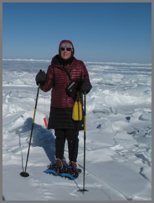 Day hiking the ice around Presque Isle on Lake Superior