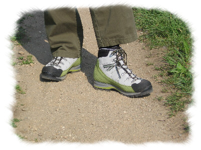 SCARPA Mustang GTX boots on the trail in Pontiac Lake Recreation Area