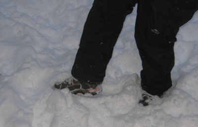 Hiking in foot deep snow!