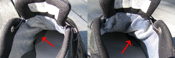 Damp spots inside shoes