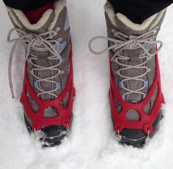 Boots with crampons