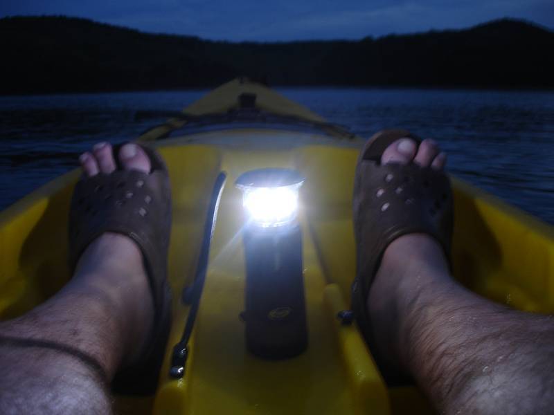 lantern in kayak