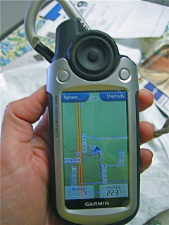 Colorado 300 with carabiner attached in Map screen