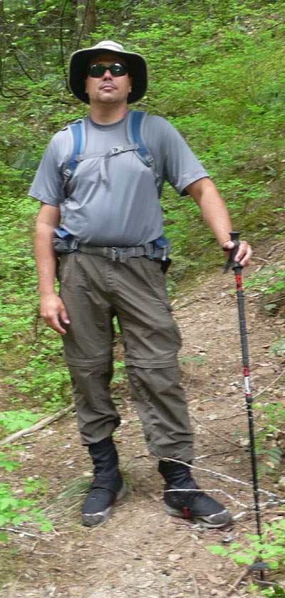 Wearing the Gregory Z25 on a hike in Western Washington