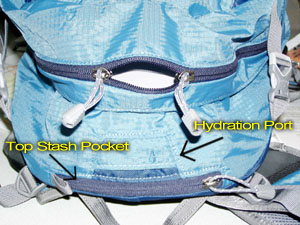 Stash Pocket and Hydration Port