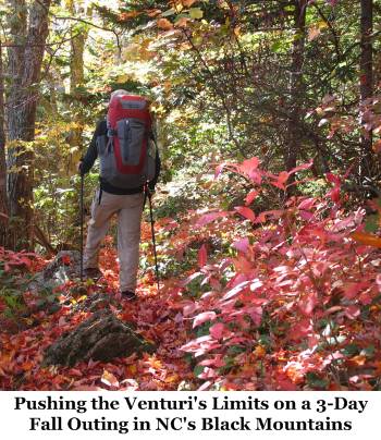 Pushing the Venturi's Limits on a 3-Day Fall Outing in NC's Black Mountains
