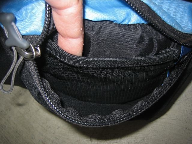 Pocket inside hip belt pocket