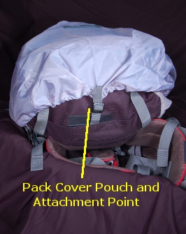 Pack Bottom showing pack cover pouch