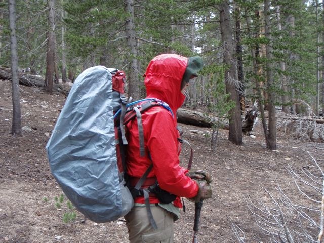 Rain cover with full backpack
