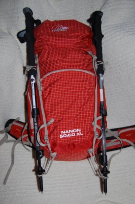 Showing Trekking Poles Secured in place