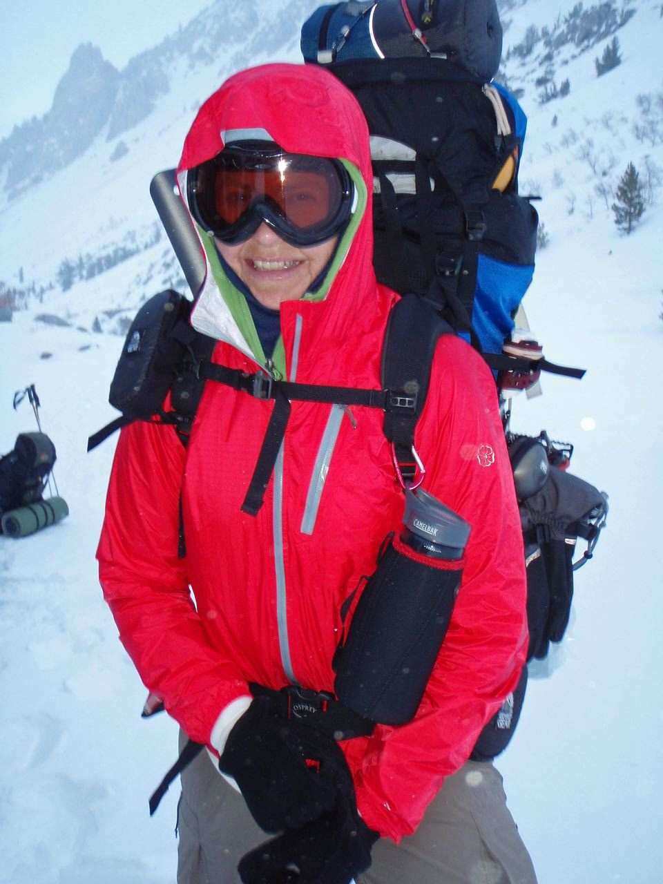 Backpacking while snowing